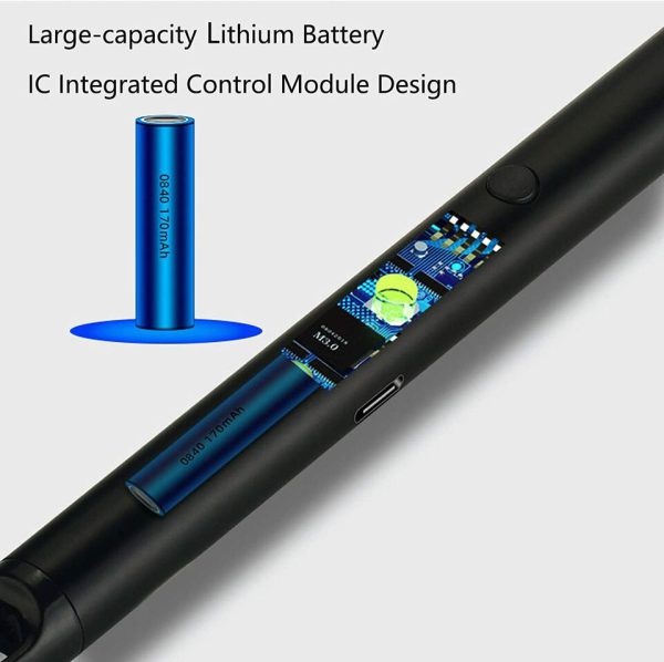 USB Rechargeable Arc Lighter – Flameless, Windproof, 360° Rotating Neck with LED Battery Display