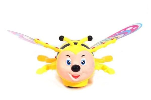 Battery Operated Musical Crawling Bee Toy with Lights & Sound – 360° Rotating Bump & Go Action for Toddlers, Boys & Girls