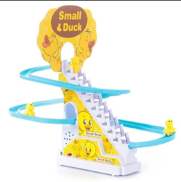 Duck Slide Toy Set – Automatic Stair-Climbing Ducklings Race Track with Lights & Music, Fun Escalator Toy for Kids, 3 Sliding Ducks Included