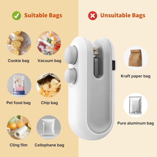2-in-1 Mini Heat Sealing Machine – USB Rechargeable Food Bag Sealer & Cutter