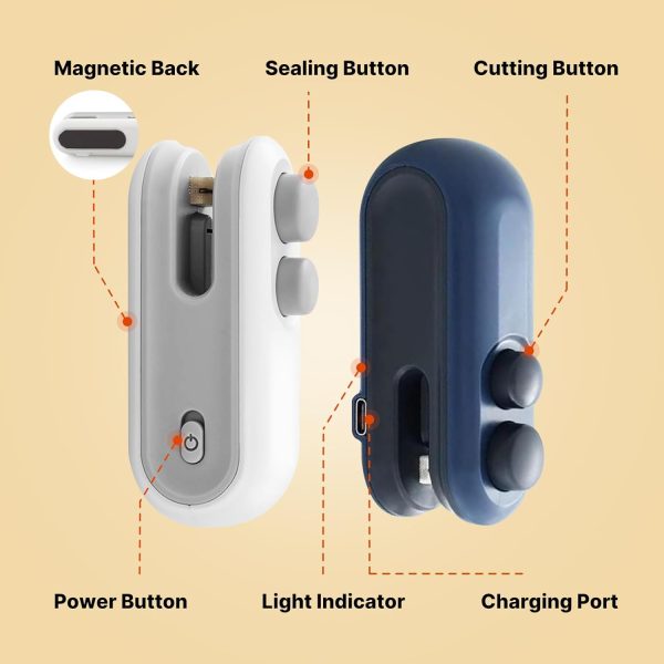 2-in-1 Mini Heat Sealing Machine – USB Rechargeable Food Bag Sealer & Cutter