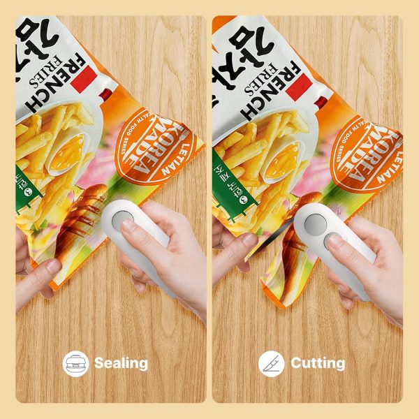 2-in-1 Mini Heat Sealing Machine – USB Rechargeable Food Bag Sealer & Cutter