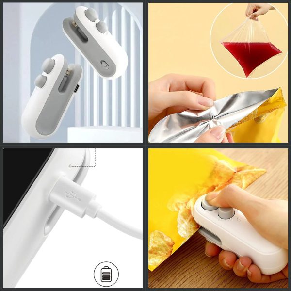 2-in-1 Mini Heat Sealing Machine – USB Rechargeable Food Bag Sealer & Cutter