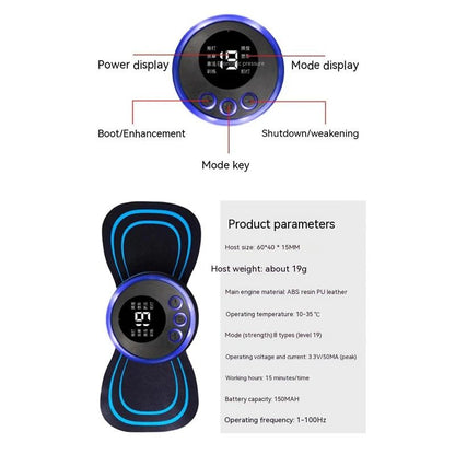 Portable EMS Mini Electric Massager – Rechargeable Body Massage Patch for Pain Relief