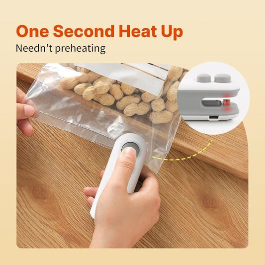2-in-1 Mini Heat Sealing Machine – USB Rechargeable Food Bag Sealer & Cutter