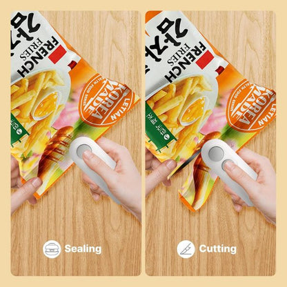2-in-1 Mini Heat Sealing Machine – USB Rechargeable Food Bag Sealer & Cutter